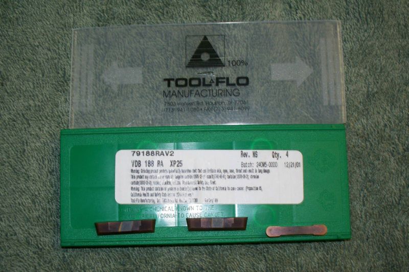 TOOL FLO CARBIDE INSERTS VDB 188 RA  