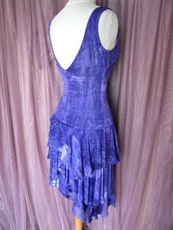 ROBERTA SCARPA ITALY RUFFLED DEVORE SALSA DRESS~S  