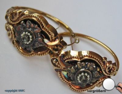 Biedermeier Ohrringe Gold Ohrringe Antik Biedermeier Schmuck Damen 