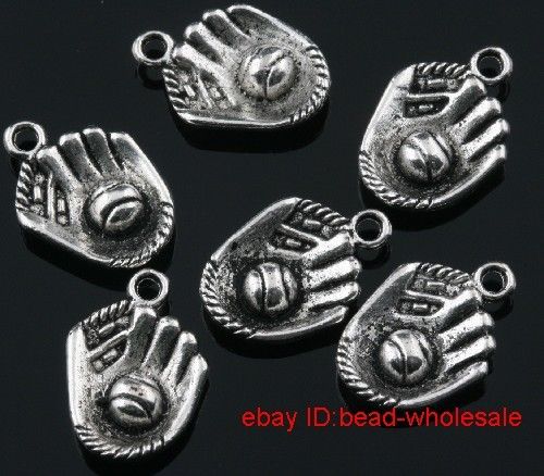 Free ship 6pcs tibetan silver hand charm pendants  