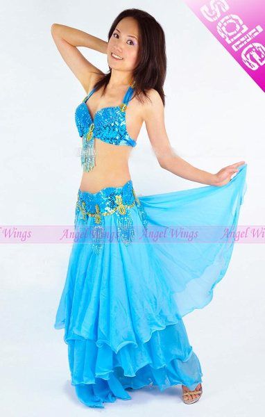 belly dance costume 2 pics Set of bra&belt 9 colors  