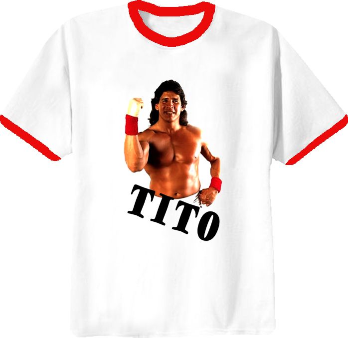 Tito Santana Wrestling Legend T Shirt Red Ringer  