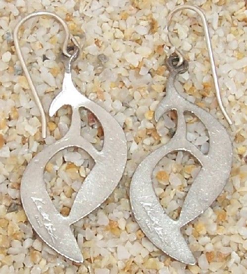 Lovell Des. Kantro Harmony Bay Dolphin Pewter Earrings  