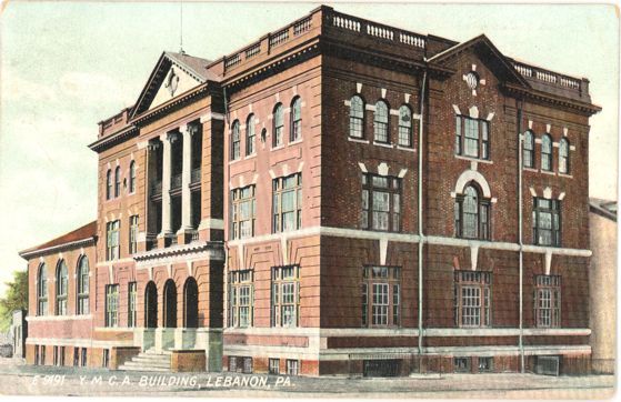 PA LEBANON TOWN VIEW YMCA MAILED IN 1908 EARLY  