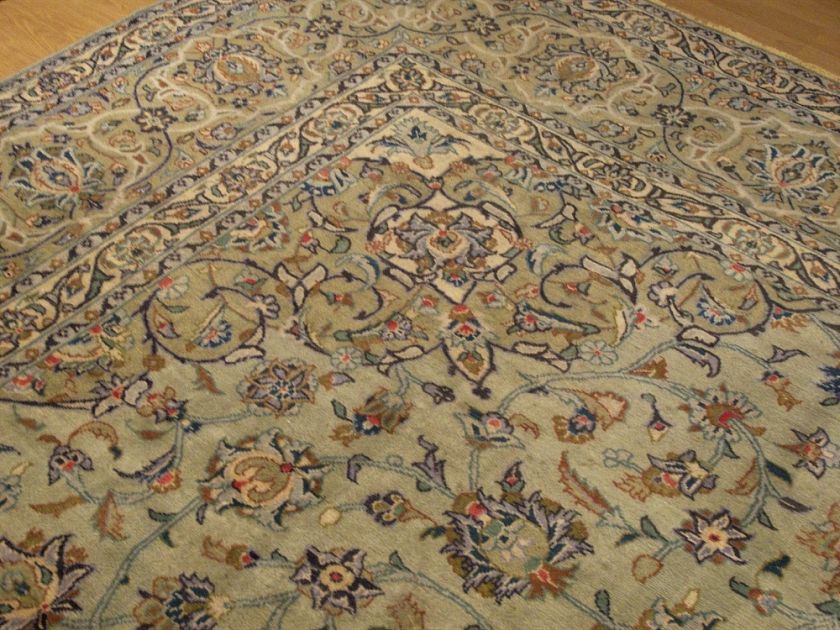 10x15 Beautiful Handmade Antique Persian Royal Kashan Wool Rug. Great 