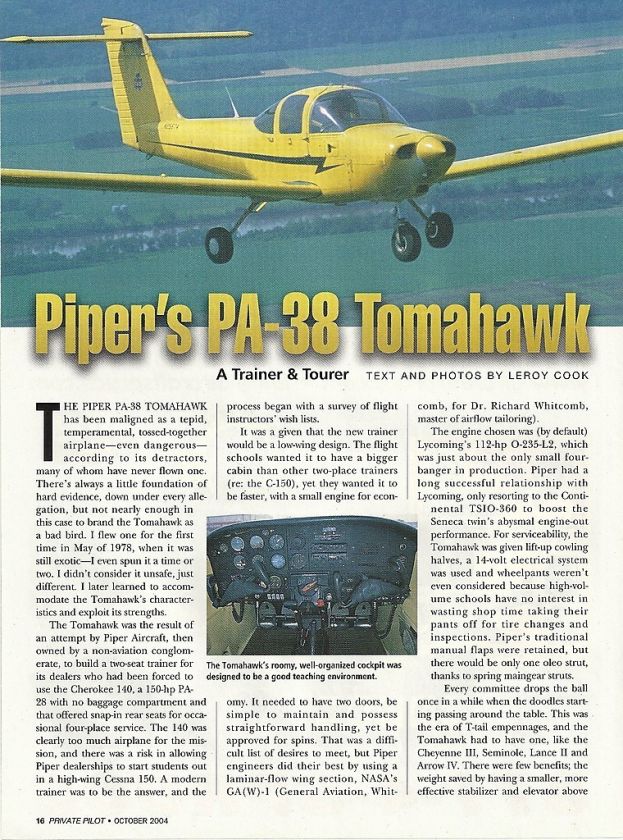 Piper Tomahawk Aircraft report 1/11/12a  