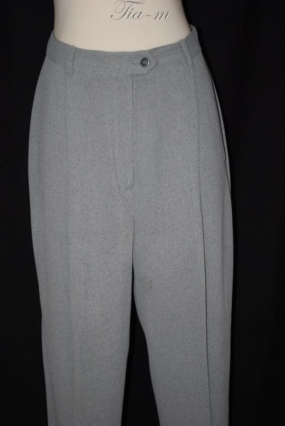 GARFIELD & MARKS TWEED FRONT ZIP HOUNDTOOTH GRAY PANT SUIT WOMEN 8 