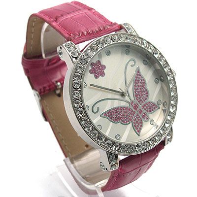   BIG oversize Diamante Watch Butterfly Choice of 4 colours  