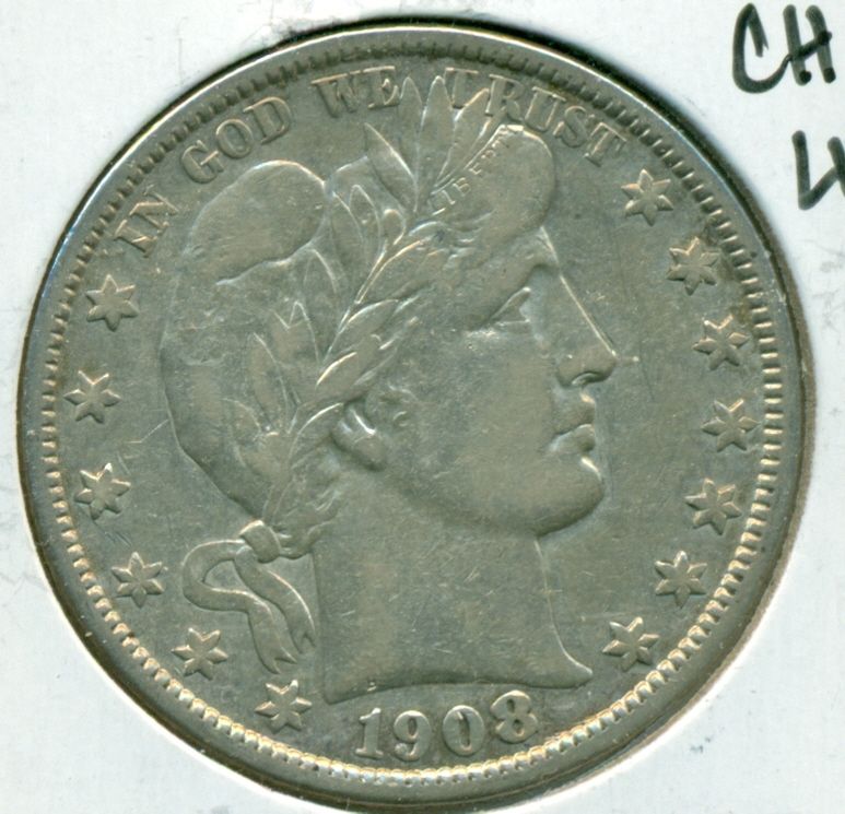 1908 O BARBER HALF DOLLAR   CHOICE XF WITH LUSTER  