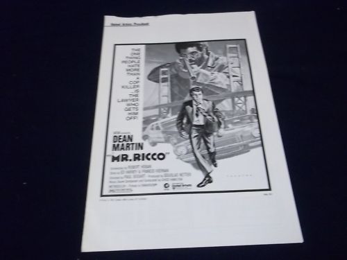 1975 MR RICCO MOVIE PRESS BOOK DEAN MARTIN   PB 208  