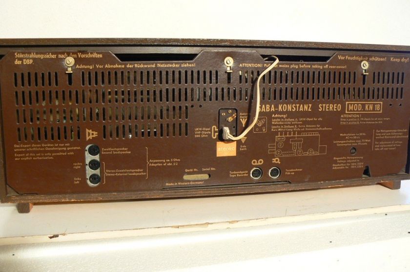 SABA TUBERADIO (röhrenradio), KONSTANZ 18 STEREO model from 1968. TOP 