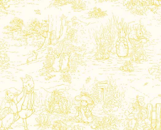 Garden Tales Yellow Toile