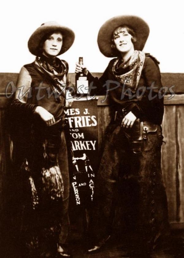 COWGIRL PHOTO JAMES JEFFERIES,TOM SHARKEY  BOXING BOUT  