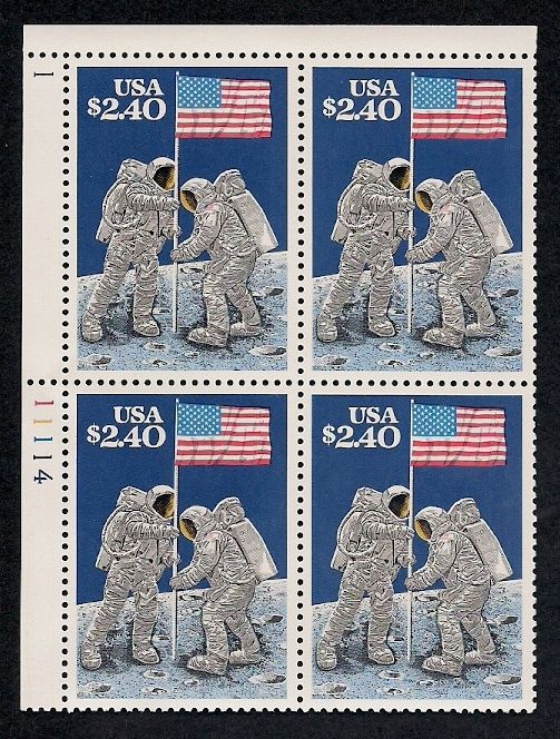 1989   LANDING ON THE MOON   #2419 Mint MNH Plate Block  