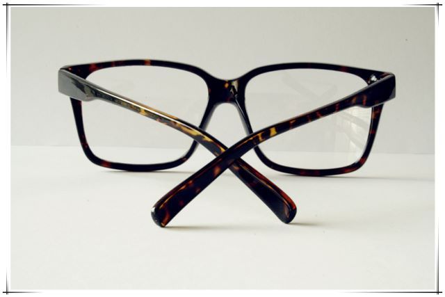 Tortoise Shell Oversized Wayfarer Geek Nerd clear lens fashion Glasses 