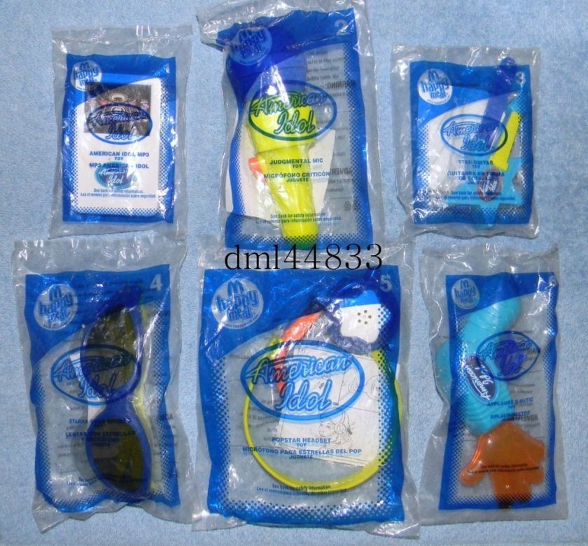 MIP 2007 McDonalds American Idol Mint Set   Lot of 6  