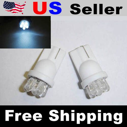 Xenon White 6 LED 168 194 W5W LED License Lights Bulbs  