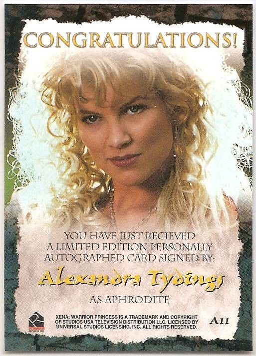 Xena Season 6 Auto A11 Alexandra Tydings as Aphrodite  