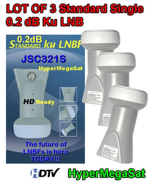 Lot of 3 JSC321S 0.2dB Standard Linear Ku Satellite LNB  