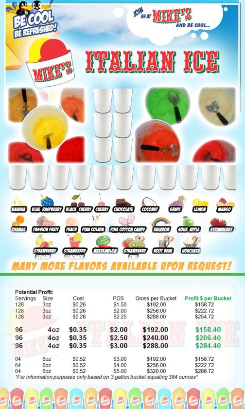 Italian Ice Wholesale Distributor Mikes ORLANDO  