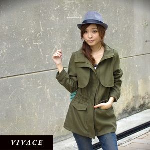 C514 Japan Fashion Military Cape Girdle Jacket Coat  