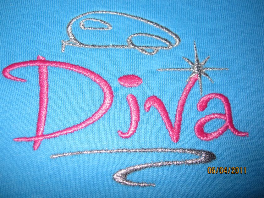 Vintage Trailer Diva Embroidered T shirt  