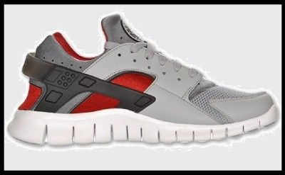 NIKE HUARACHE FREE RUN MENs RUNNING SHOE WOLF GRY/COOL GRY/VARSITY RED 