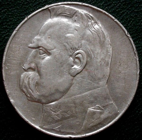 Poland. Silver Coin 10 Zlotych Pilsudsky, 1935  