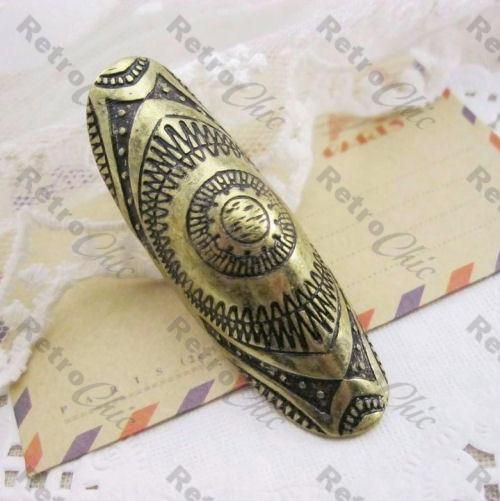 BIG full finger KNUCKLE joint ARMOUR RING vintage brass PUNK/URBAN 