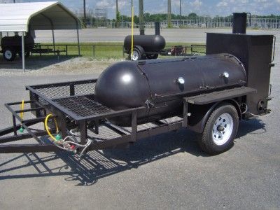 RIB BOX BBQ SMOKER PIT grill on trailer w gas starter  