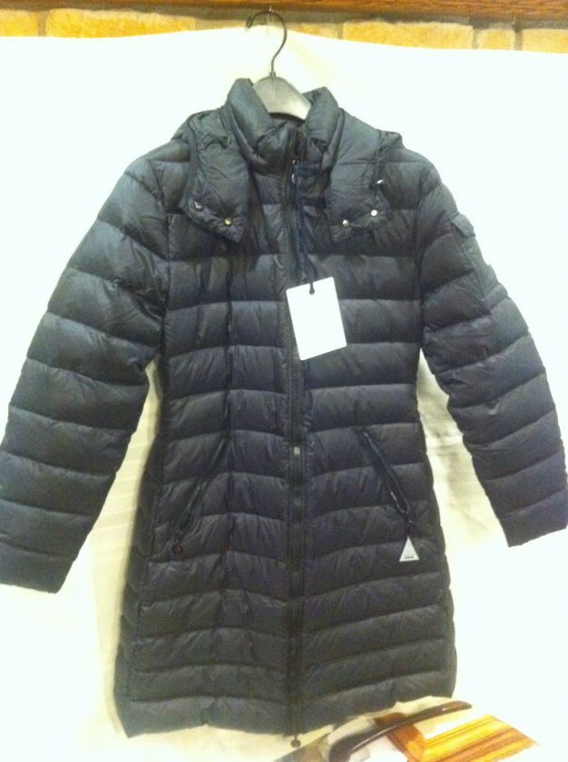 Moncler Mokacine Long Belted Jacket L Large Sz 4 IT 48 Matte Black 