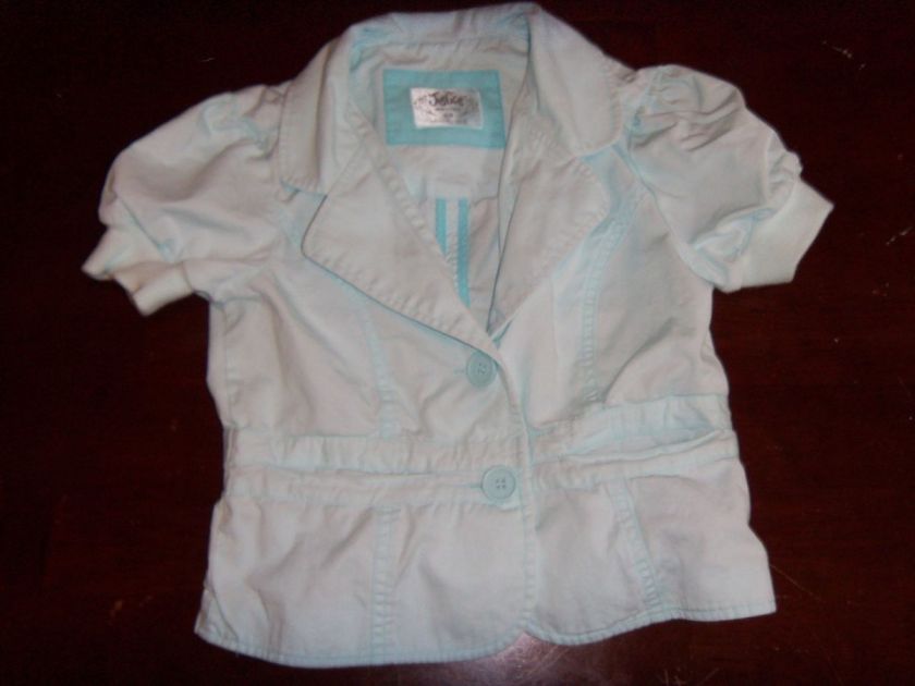 Girl JUSTICE Blue Turquoise BLAZER Jacket COAT SMALL 10  