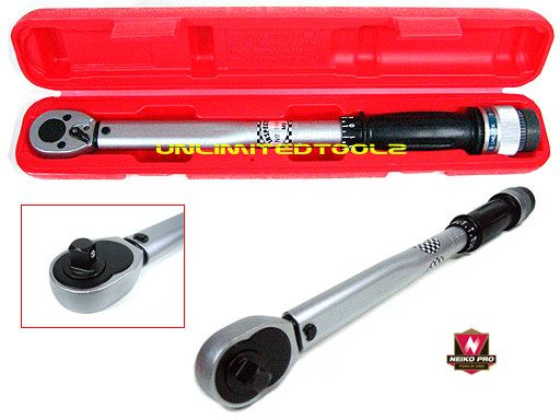 NEIKO PRO 1/4ADJUSTABLE TORQUE WRENCH 40 250 in/lb $$$  