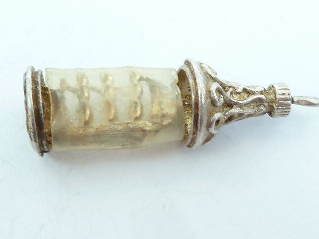 Vintage 925 Sterling Silver Charm SHIP IN A BOTTLE NUVO 3G  