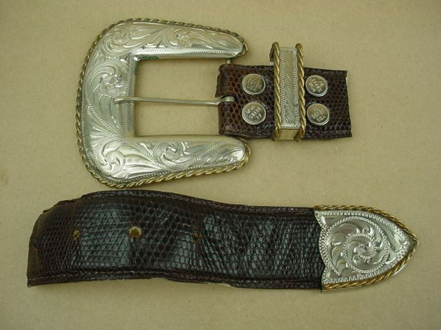 Al Beres Diablo Beautiful Western Belt Buckle NICE SET  