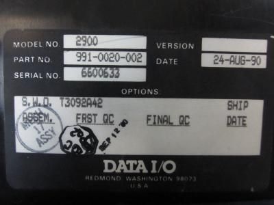 Data I/O 2900 Programming System  