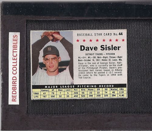 1961 Post #44 Dave Sisler TIGERS  EX/  