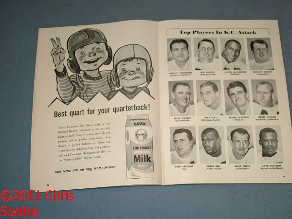 1964 AFL Oakland Raiders vs KC Chiefs Al Davis Head Coach & Cover With 