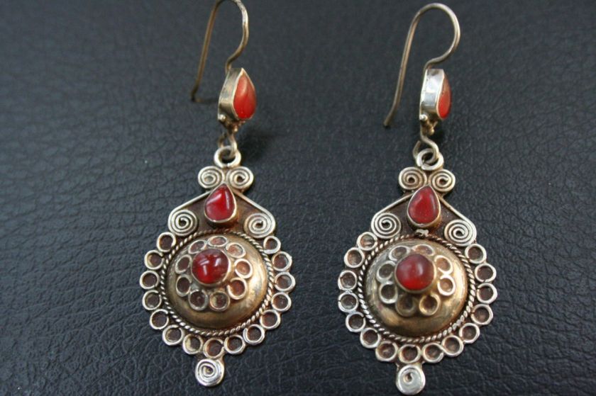 TURKOMAN BALOCHI EARRINGS AFGHAN ETHNIC TRIBAL ATS.  