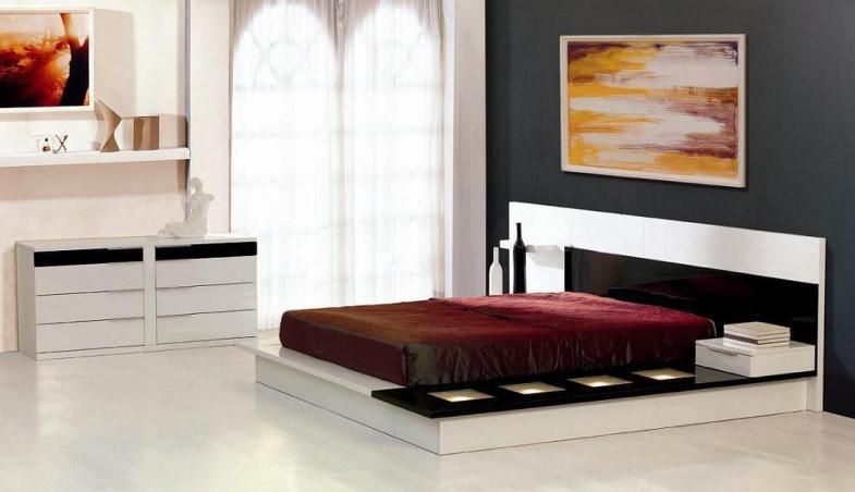 IMPERA Modern BED QUEEN WALK ON LIGHTING eastern  