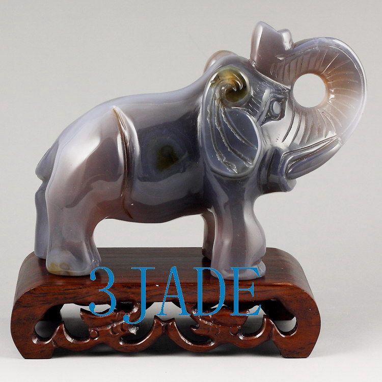 Natural Onyx / Agate Carving/Sculpture Elephant Statue  