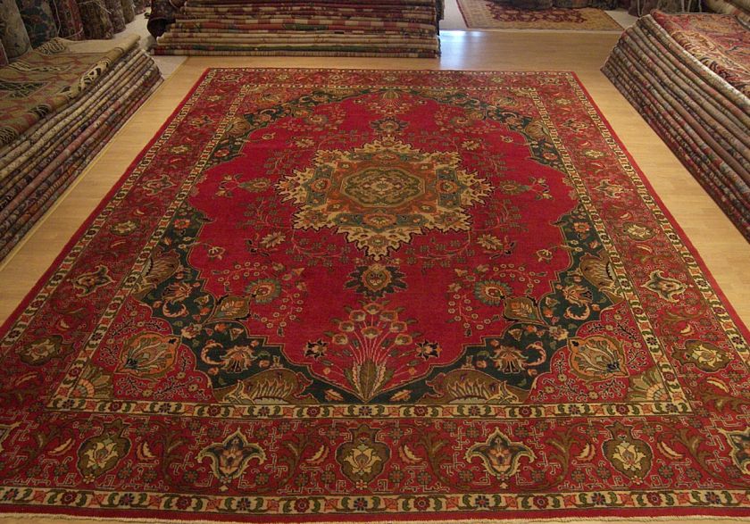 10x13 Handmade Carpet Antique Persian Afshan Tabriz Rug  