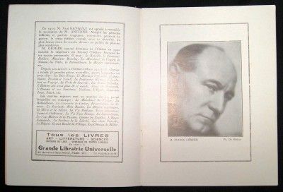 PARIS FRANCE THEATRE NATIONAL DE LODEON BROCHURE GUIDE PROGRAM 1920S 
