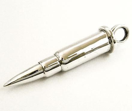 M4 M16 AK47 RIFLE GUN BULLET STERLING SILVER PENDANT  