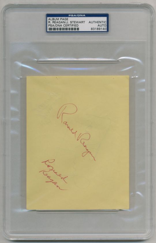 RONALD REAGAN JIMMY STEWART ALBUM PAGE PSA DNA AUTOGRAPHED SIGNED 