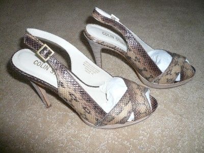 NIB VICTORIAS SECRET SNAKEPRINT SLINGBACK HEEL 6.5 $99  