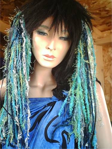 Tribal Hair Fall Belly Dance Renaissance GREEN   SCA  