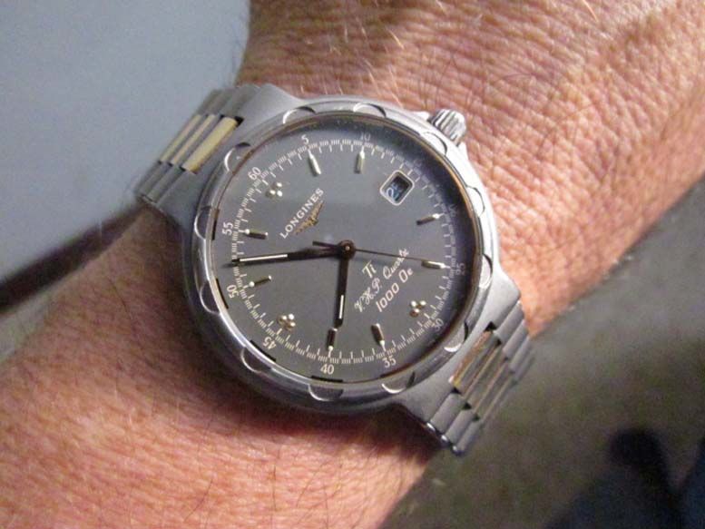 RARE Longines Conquest Titanium VHP 1000e Super Quartz Time zone Mens 