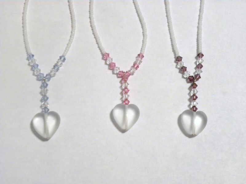 SWAROVSKI CRYSTAL BIRTHSTONE AND GLASS HEART NECKLACE  