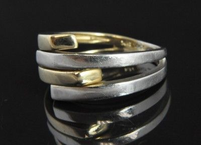 Estate Le Gi 14K Gold Two Tone Italian Open Band Ring  